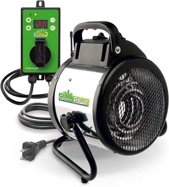 Portable Electric Greenhouse Heater Fan Both Heats and Cools Plants Inside Nursery
