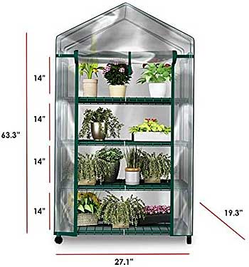 Mini Greenhouse Shelf and Frame Dimensions