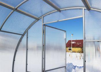 Round Greenhouse in Snow 